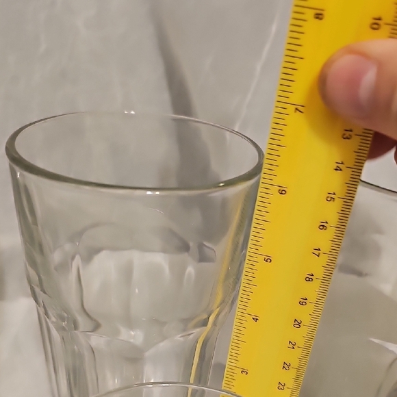 Fire King Clear Glass Tumbler Set, Barware. 3 Pint 3 Smaller - Picture 6 of 7